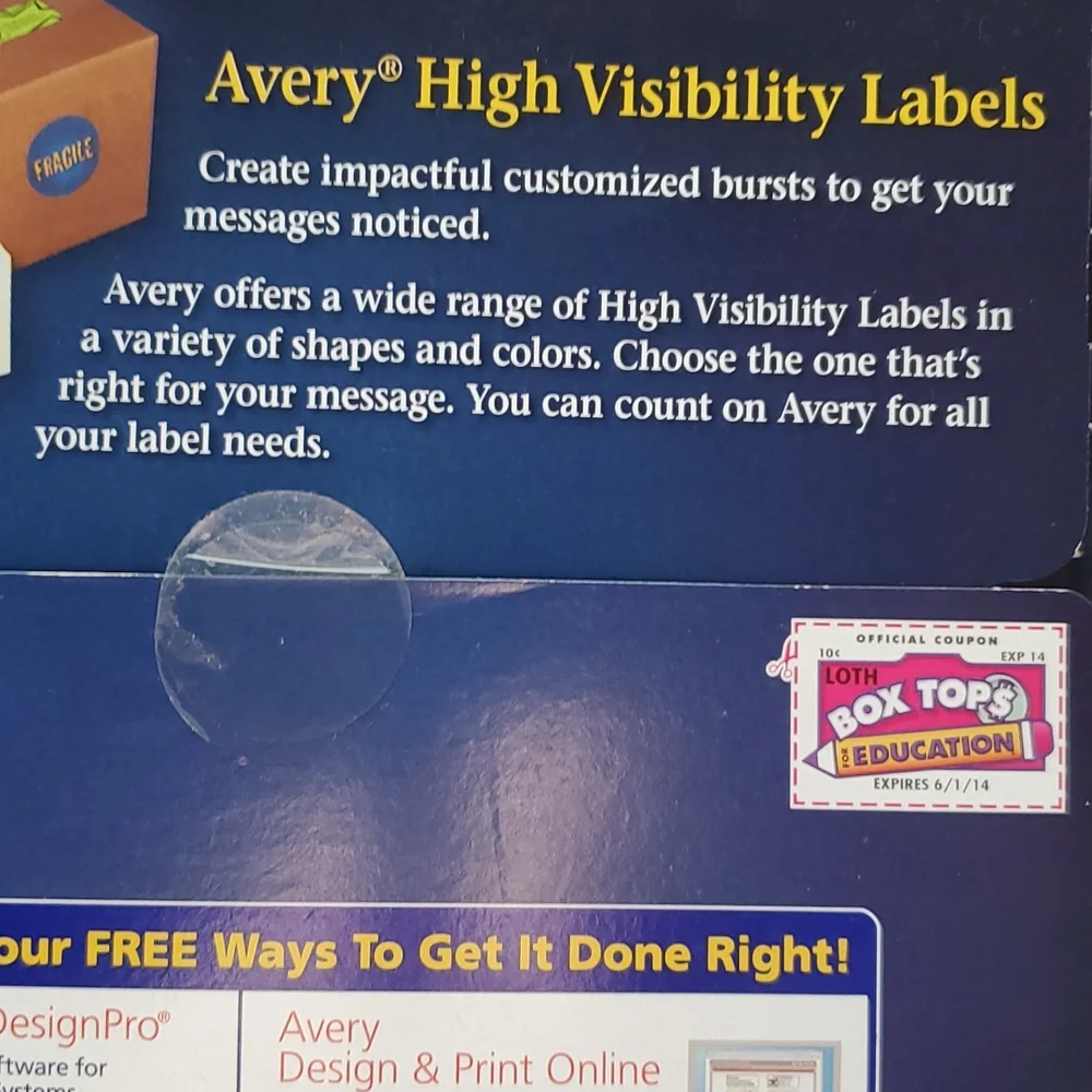 Avery high visibility labels